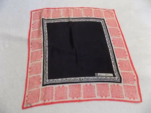 VINTAGE DAMEN ANNE KLINE GANZ SEIDENTUCH SCHWARZ UND ROT MUSTER MIT ETIKETT - Bild 1 von 6