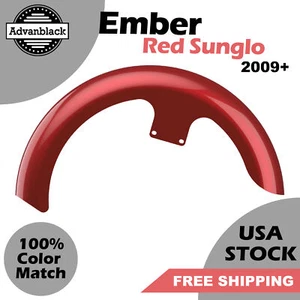 Fits 09+ Harley EMBER RED SUNGLO 21" Reveal Wrapper Hugger Front Fender - Picture 1 of 9