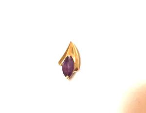 14k Yellow Gold Amethyst Slider Pendant - Excellent - Picture 1 of 5