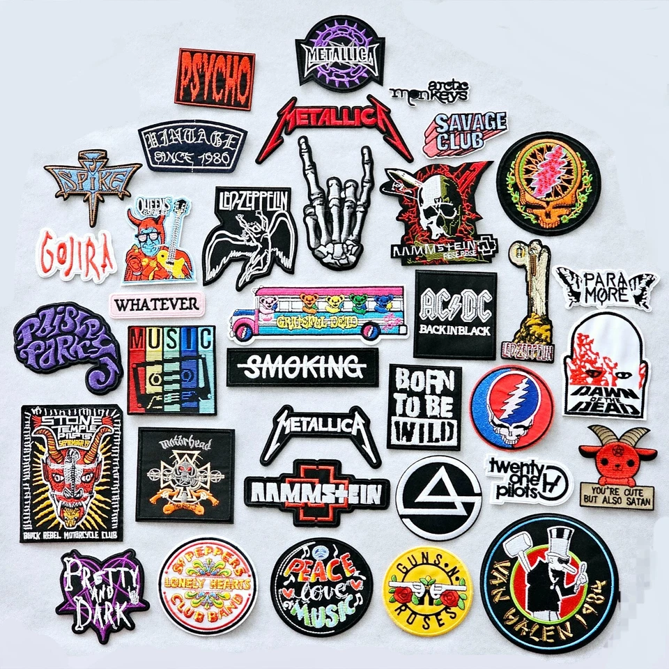 Flicken zum Aufbügeln Bügelflicken Aufbügler Rock Patches Stoff Aufbügelflicken - Bild 1 von 1