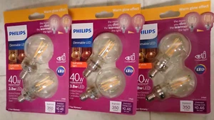 6 Dimmable LED 40w Replacement Indoor/Outdoor Globe G16.5 Candelabra Light Bulbs - Picture 1 of 3