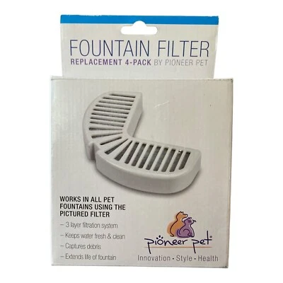 Pioneer Pet 4-Pack Drinking Watering Fountain Filter Replacement Dog Cat Dish - Image 1 of 2