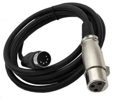 5 Pin Din Male to XLR 3 Pins Female Audio Cable for Music Instruments - 1.5m - Image 1 of 4