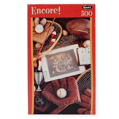 RoseArt Encore 500 Pc Puzzle Memories Vintage Sports Baseball Football SEALED - Image 1 of 4