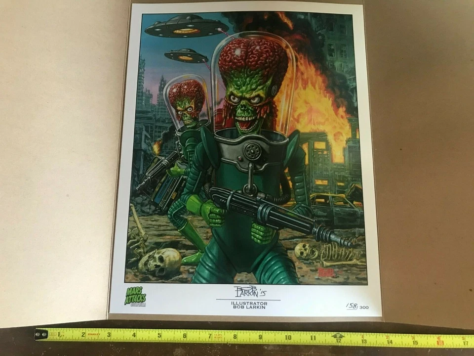 SELTENER MARSANGRIFF BESETZUNG ILLUSTRATOR LITHO BOB LARKIN KÜNSTLERDRUCK /300 - Bild 1 von 1