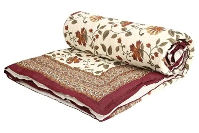 Jaipuri Razai Double Bed Cotton Quilt Comforter King Size - 90x108 inches -set 1 - Image 1 of 4