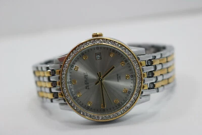 Women's August Steiner AS8262TTG Crystal Bezel Diamond Dial Date Watch New Batt - image 1 of 4