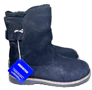 Birkenstock Womens 8 or 9 Black Upsalla Shearling Suede Leather Boot Shoe Lined - Picture 1 of 12