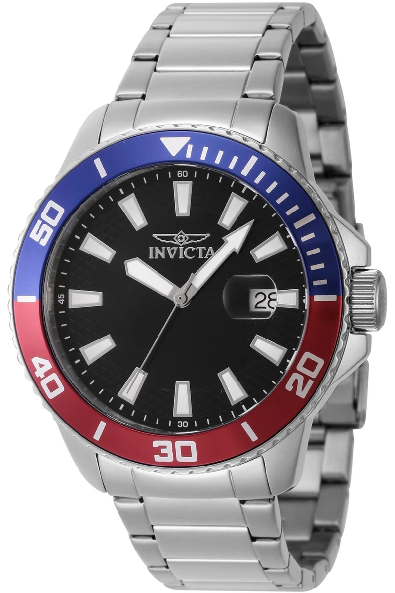 Invicta Pro Diver Orologio Uomo Al Quarzo - Cassa Acciaio 43mm Quadrante Nero E Cinturino In Acciaio (Modello 35129)