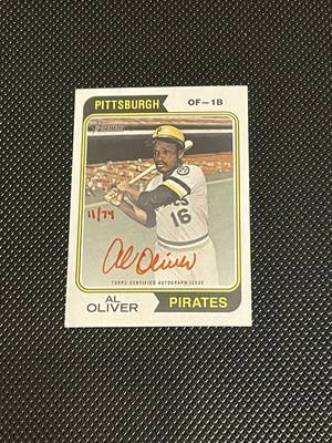 2023 Topps Heritage 1974 Real One Auto Red Ink /74 Al Oliver #74RO-AO Auto - Image 1 of 2