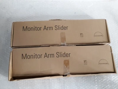 Paar Humanscale Monitor Arm Schieber weiß mit Hardware NEU *VERSIEGELT* - Bild 1 von 4