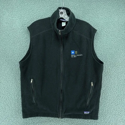 Patagonia Synchilla Vest Mens L National Geographic Sea Bird Custom Fleece Black - Image 1 of 4