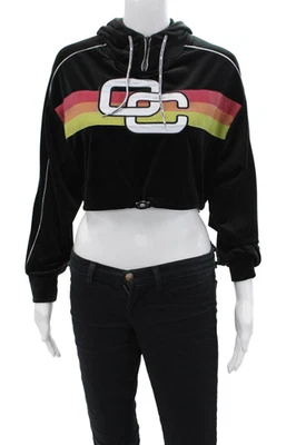 Sudadera con capucha negra con detalle de cremallera de terciopelo recortada Opening Ceremony para mujer talla XS Foto 1 de 4