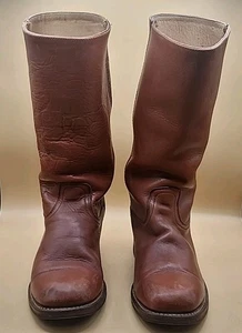 70s Frye Campus Boots Mens 10 D Womens 11.5 14L Brown Leather 2955T Vintage USA - Picture 1 of 24