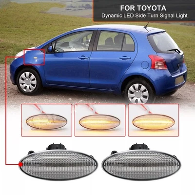 2X Sequential LED Side Marker Light For Toyota Yaris RAV4 Corolla hatchback Vitz Foto 1 de 4
