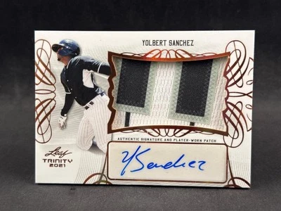 2021 LEAF TRINITY BASEBALL YOLBERT SANCHEZ PA-YS1 JERSEY PATCH AUTO BRAVES - Image 1 of 2