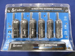 Cobra PX655-BCH6 Pro Business Radios 6-Pack With Charging Dock, Black - SEALED - Picture 1 of 6