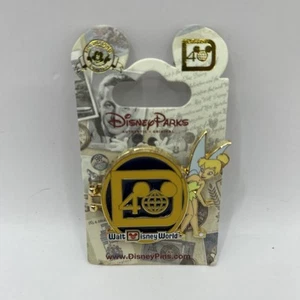 Disney 40th Pin Walt Disney World Retro Logo Walt Disney and Tinker Bell - Picture 1 of 5