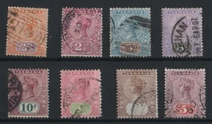 Tasmania 1892 ½d - 5s wmk single TAS fine used sg216-223 cat £95+ - Picture 1 of 1