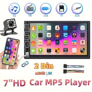 2 Din Car Stereo Radio 7" MP5 Player,Backup Camera,USB,FM radio for Smartphone - Picture 1 of 9