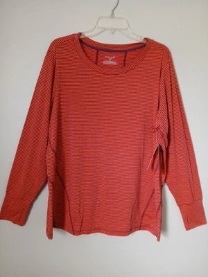 NWT Womens Exertek Size 2X Long Sleeve Activewear Top Thumbholes Coral Tunic Top - Image 1 of 4