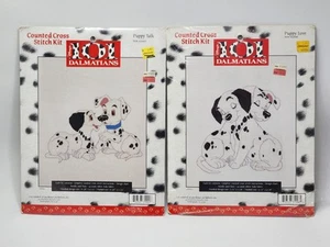 101 Dalmatians Counted Cross Stitch Kit Lot Puppy Love & Puppy Talk Disney - Picture 1 of 8