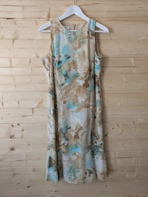 Vestido sin mangas vintage Escada seda floral mariposa hasta la rodilla para mujer mediano Foto 1 de 4