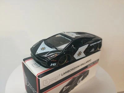 Bburago 1/64 Lamborghini Gallardo Highway Patrol Diecast - Neumáticos de goma Foto 1 de 4