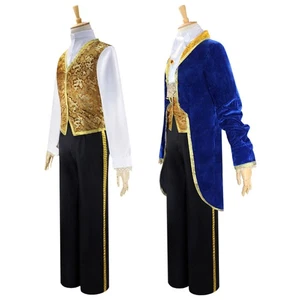 Beauty and The Beast Cosplay Costume Prince Beast Adam Uniform Outfit - Picture 1 of 14
