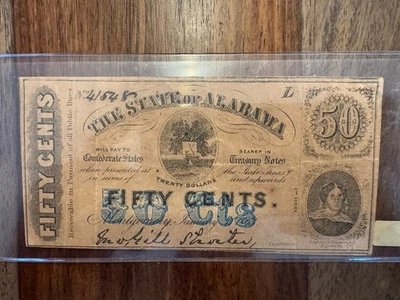 1863 Confederate 50 Cent Note - Image 1 of 2