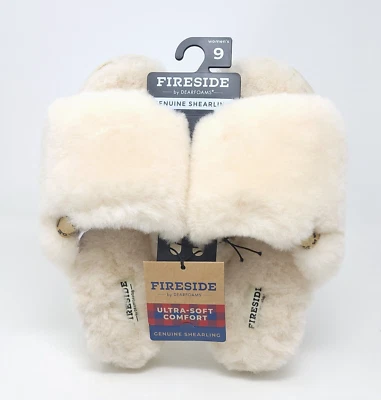 Zapatillas de mujer talla 9 Dearfoams Fireside genuinas de piel de oveja naturales Foto 1 de 4