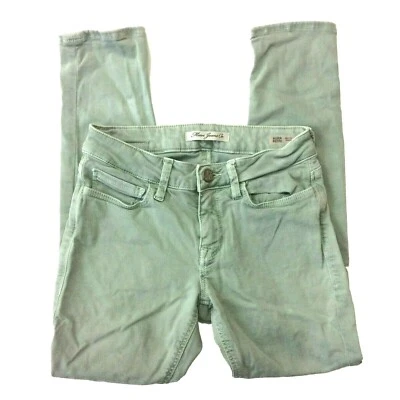 Pantalones de mezclilla Mavi para mujer talla 1 Petite 24x24 Alexa tiro medio ajustados verde claro menta Foto 1 de 4