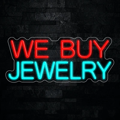 We Buy Jewelry LED Neon Sign 24"L x 10"H #32867 - Image 1 of 3