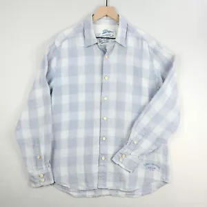 Tommy Bahama Relax Hemd Herren Large lila kariert Leinen Knopfleiste leicht - Bild 1 von 13