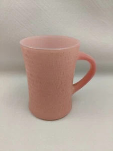 Vtg Glasbake Milk Glass Mug Pink Textured - Picture 1 of 4