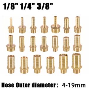 BSP Taper Thread x Hose Tail End Brass Connector - Fitting for Air, Water & Fuel - Picture 1 of 8