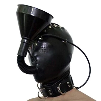 Máscara de goma con capucha de látex con conector de respiración fetiche fiesta Halloween juegos con disfraces Foto 1 de 4