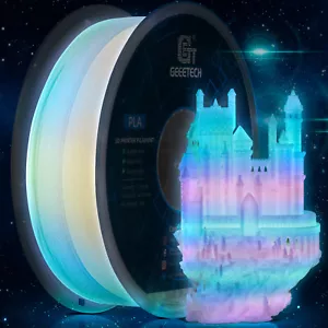 Geeetech 1,75 mm filamento luminoso per stampante 3D PLA 1 kg multicolore bagliore al buio - Foto 1 di 10