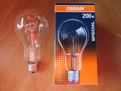 GARANTIERT OSRAM SPECIAL CENTRA A CL 200 230V E27 / ES 200W Klar 2500 Lm DIMMBAR - Bild 1 von 4