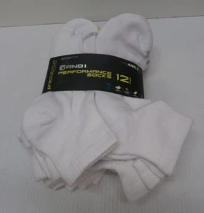 AND1 weiße Socken 12 Paar ProPlatinum Söckchen Fußgewölbe Kompression Herren Viertelschnitt - Bild 1 von 2