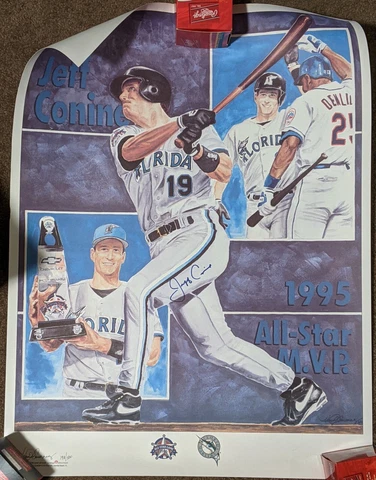 Jeff Conine Miami Florida Marlins 1995 All-Star MVP Autographed Poster 198/500 Cover