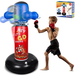 Punching Bag for Kids, 360°Rotating Inflatable Kids Heavy Punching Bags, Free... - Picture 1 of 7