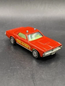 Corgi Juniors Mercury Cougar XR-7 WHIZZWHEELS Fire Chief Red Vintage Toy Car - Picture 1 of 7