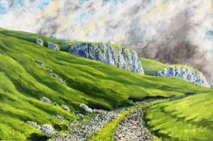 NEW ORIGINAL MARK HILSDEN "Murton Craggs" Lake District Landscape rocky PAINTING - Picture 1 of 1
