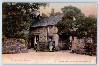 Postal de Cumbria Inglaterra Lych Gate Grasmere serie Príncipe de Gales 1910 Foto 1 de 3