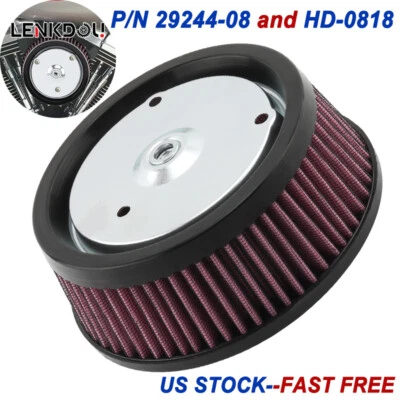 RED Air Filter Cleaner Intake Element For Harley Touring Road King Electra Glide - Image 1 of 4