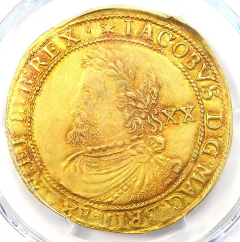 1619 Britain England James I Gold Laurel 1L Coin - Certified PCGS AU Detail Cover