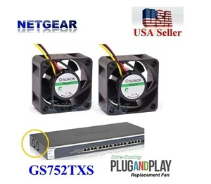 Juego de 2 ventiladores de repuesto nuevos para NETGEAR ProSAFE GS752TXS - Imagen 1 de 6