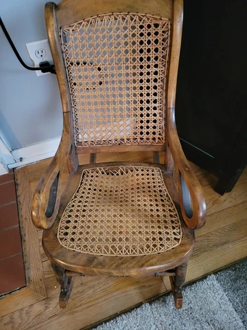 Antique Childs Rocking Chair with Cane Back and Seat * read description* Cover
