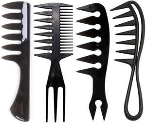 4 Sets of Anti-Static Large Tooth Comb, Texture Comb, Men'S Oil Head Styling ... - Picture 1 of 12